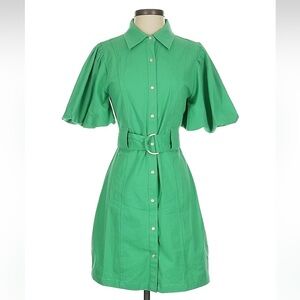 Entro Green Button Down Mini Dress Size Small